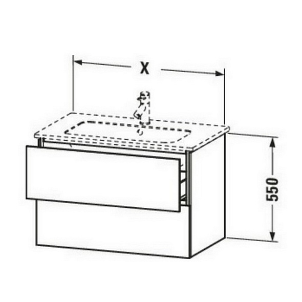 Тумба подвесная Duravit L-Cube LC624101818, 82х48, белая