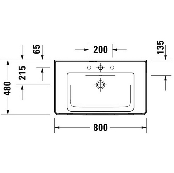 Раковина  Duravit D-Neo, 80х48, 2367800060