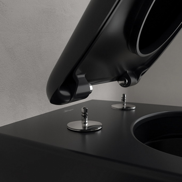 Унитаз Villeroy & Boch Antao 56х37, CeramicPlus, TwistFlush, с сиденьем, Pure Black