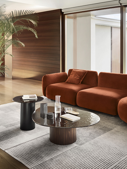 Стол Calligaris Mushroom 110х87, стекло, Smoke / Bronze