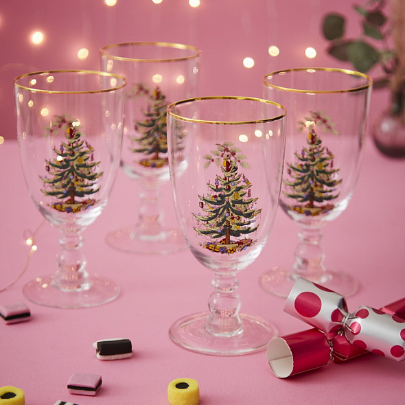 Набор бокалов для воды Christmas Tree 450 мл, 4 шт