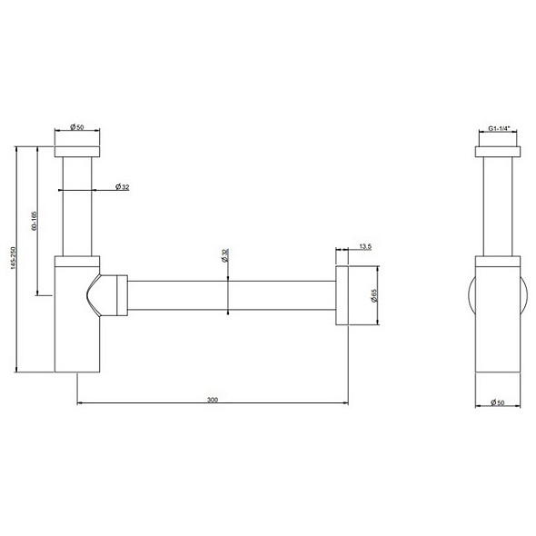 Сифон для раковины Gessi Accessori Tecnici 01377.149, никель матовый