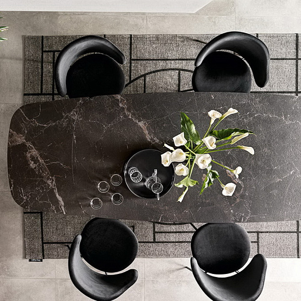 Стол Calligaris Cameo 200(296)х100, Calacatta Black Marble