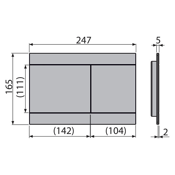 Панель смыва Alca Flat FUN-G-B, крацованное золото