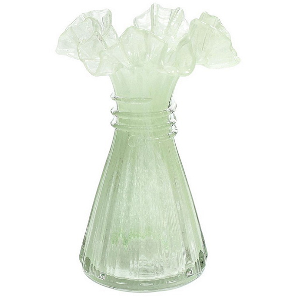 Ваза Glass Design Ibiscus 19 см, зеленая