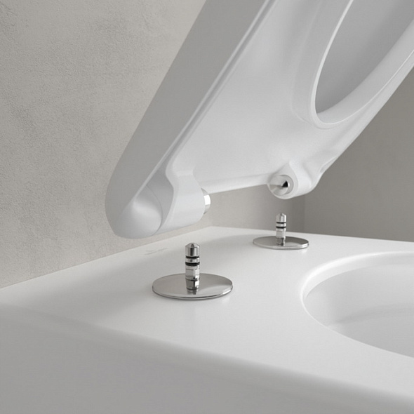 Унитаз Villeroy & Boch Antao 37х56, CeramicPlus, TwistFlush, с сиденьем, Stone White