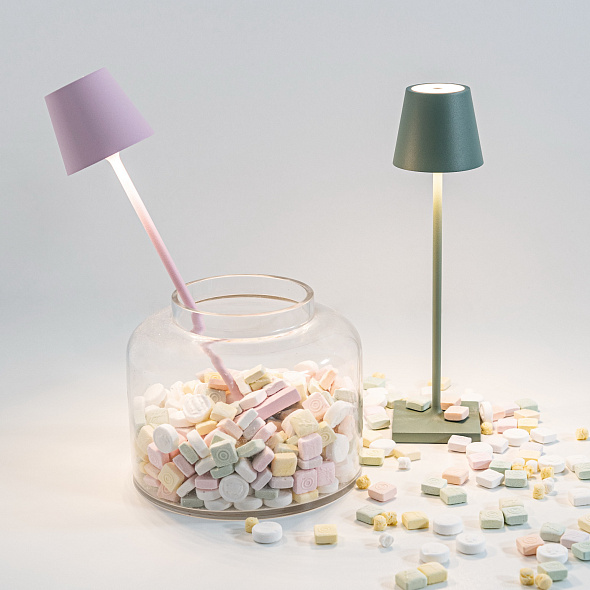 Лампа настольная Zafferano Poldina Pro Micro 27,5 см, серо-зеленая