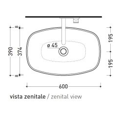 Раковина накладная Flaminia Nuda 60x39 ND60ANUV, Nuvola