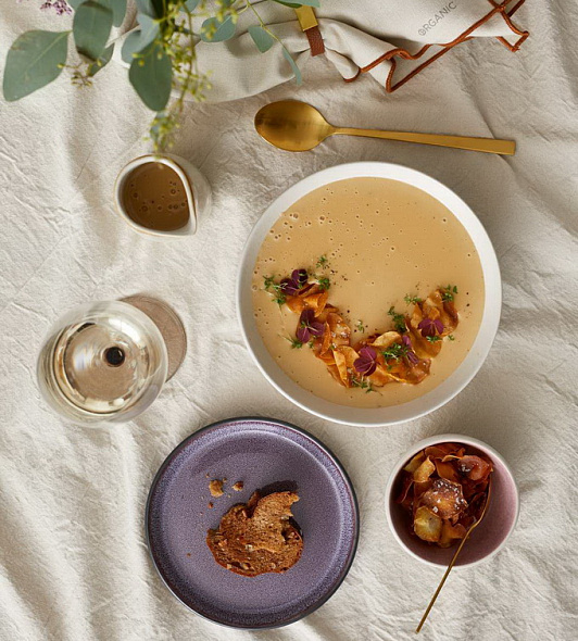 Тарелка салатная Bitz 21 см, черная/фиолетовая