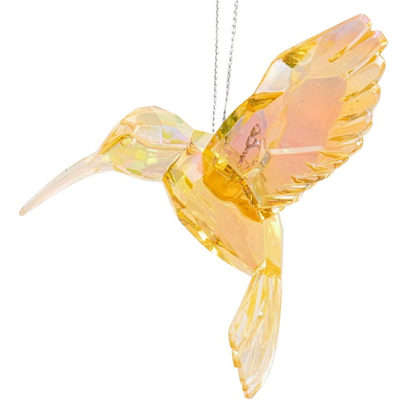 Елочная игрушка "Колибри" 9 см, желтая