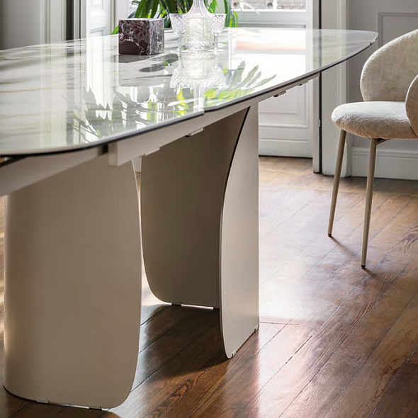 Стол обеденный Calligaris Twins 200(296)х100, Calacatta Paonazzo