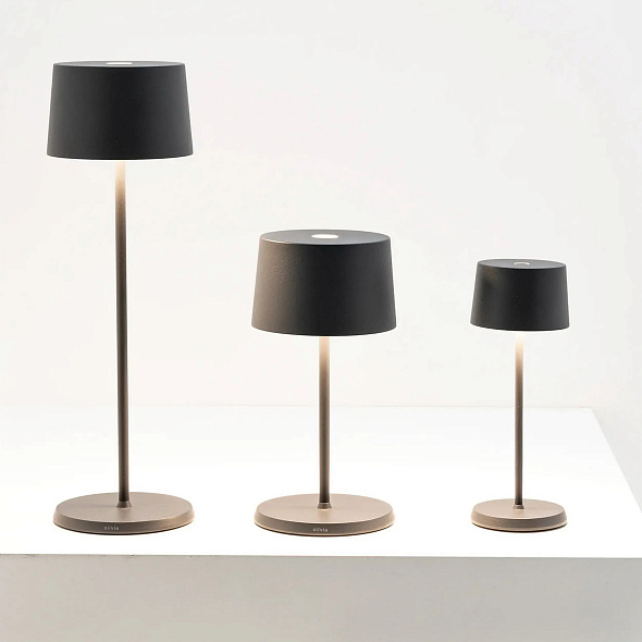 Лампа настольная Zafferano Olivia Micro 20 см, темно-серая