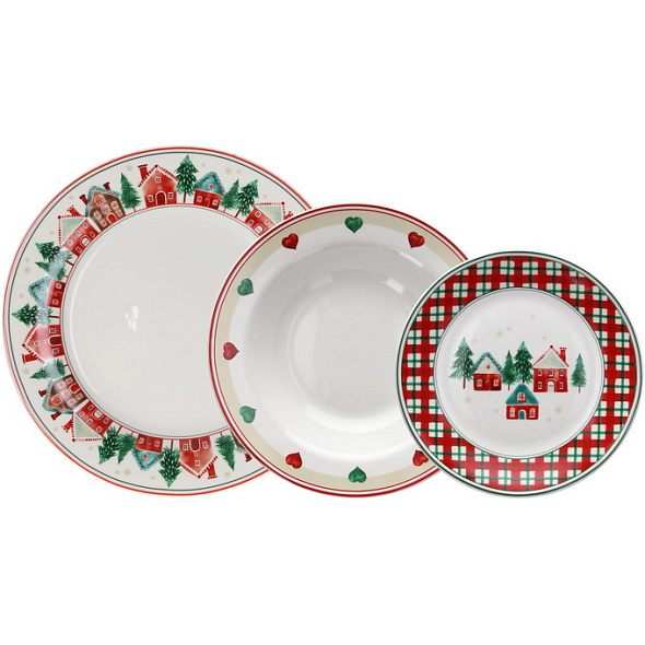 Набор посуды на 6 персон Atollo Christmas Conversation, 18 предметов