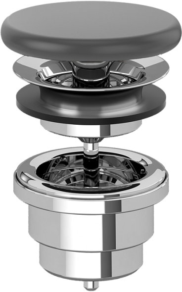 Донный клапан Villeroy & Boch 683500I4, незапираемый, керамическая накладка, графит