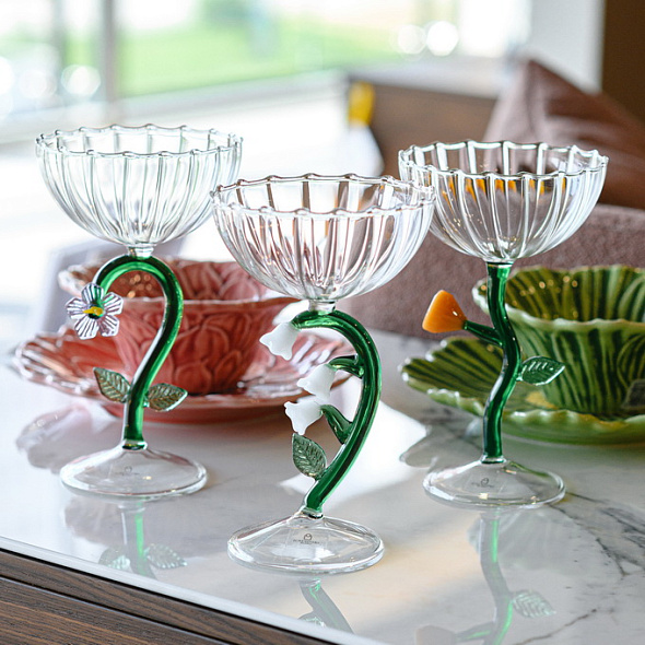 Бокал для шампанского/десерта "Белый цветок" Botanica 280 мл