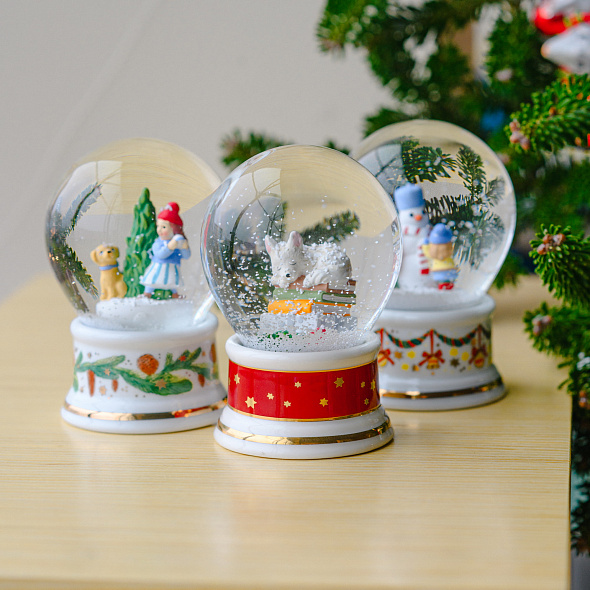 Снежный шар "Снеговик" Christmas lights 12 см