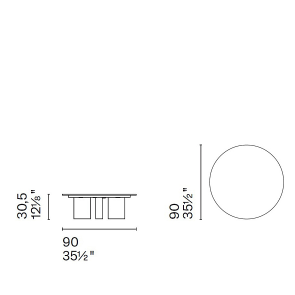 Стол журнальный Calligaris Sandy 90х90 CS5153-B, Matt Bronze
