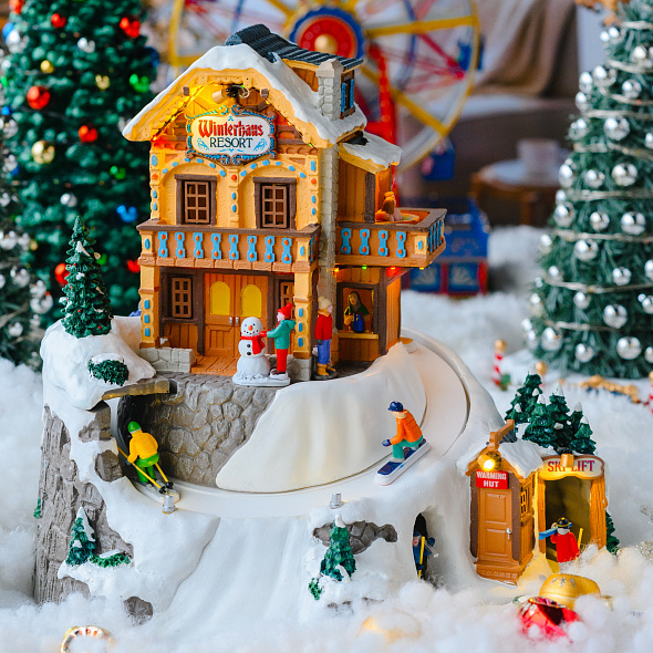 Фигурка музыкальная "Курорт "Зимний дом" 31х27х34 см