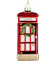Елочная игрушка "Телефонная будка с венком" 10 см