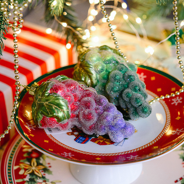 Елочная игрушка "Виноград" 12,7 см, в ассортименте