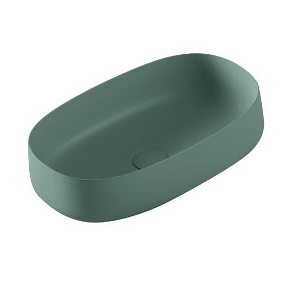Раковина накладная Artceram Cognac 56х41, в комплекте с донным клапаном, grey olive