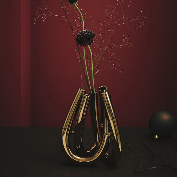 Ваза Triu 22 см, цвет серебро