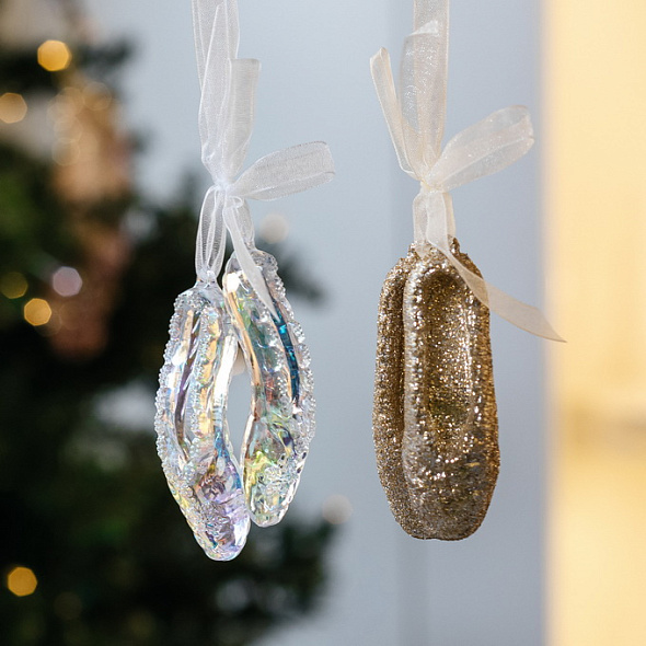 Елочная игрушка "Пуанты радужные" 8,5 см