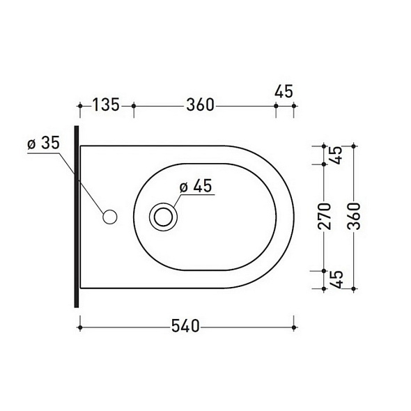 Биде подвесное Flaminia App 54х36 AP218PET, Petrolio
