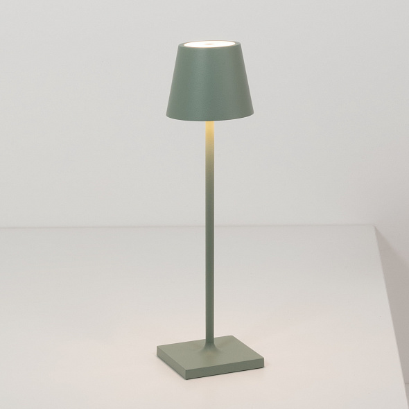 Лампа настольная Zafferano Poldina Pro Micro 27,5 см, серо-зеленая