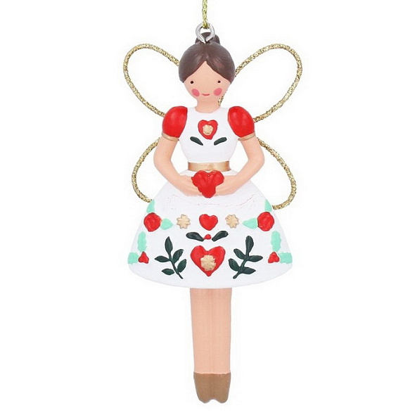 Елочная игрушка "Альпийская фея" 9 см, белая