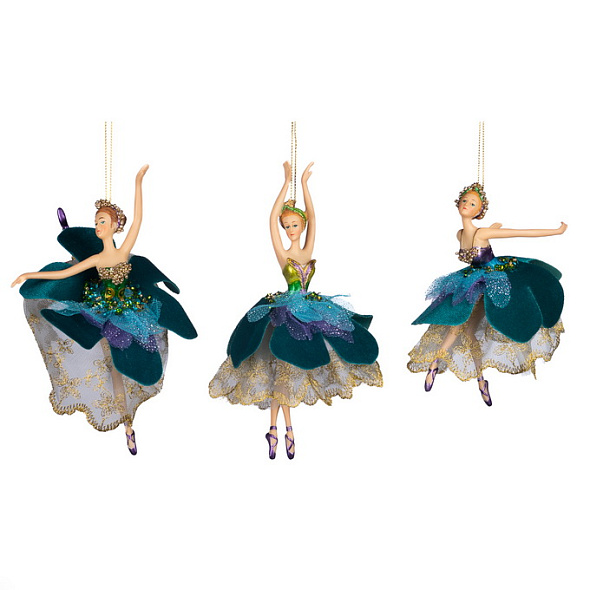 Елочная игрушка "Балерина-павлин" 19 см, в ассортименте