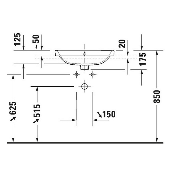 Раковина Duravit No.1 55х44 03555500272, встраиваемая, белая