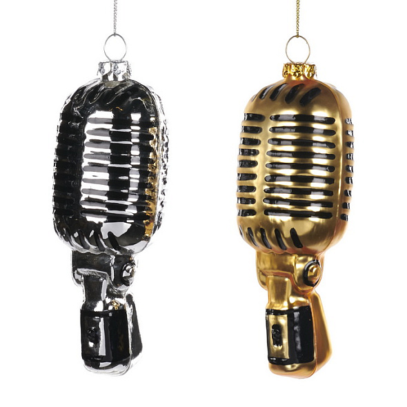 Новогодняя игрушка "Микрофон" 14 см, в ассортименте