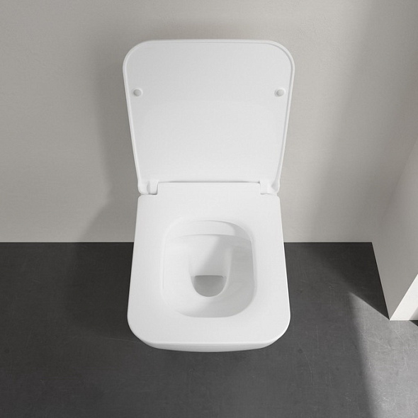 Унитаз подвесной Villeroy&Boch Venticello 56х37, CeramicPlus, 4611RSR1, c сиденьем