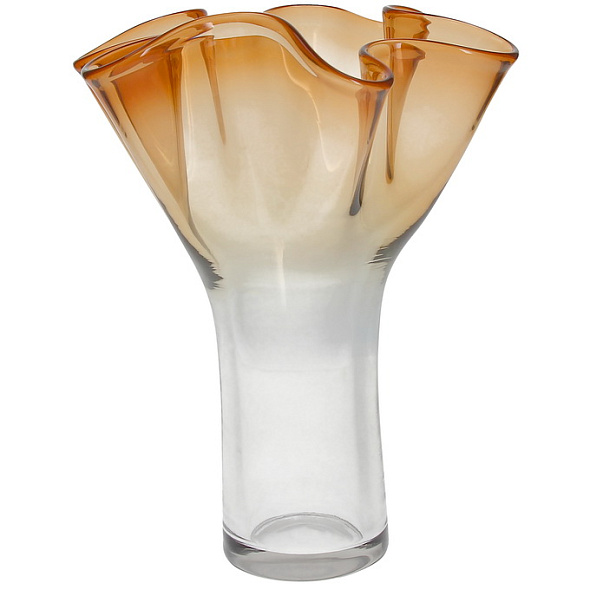 Ваза Glass Design Bizarre 27 см, оранжевая