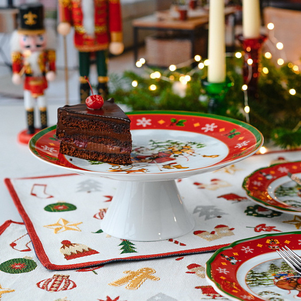 Блюдо для торта на ножке Happy Wintertime 28 см