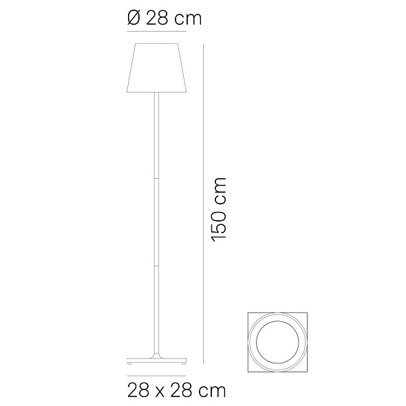 Лампа напольная Zafferano Poldina Pro XXL 150 см, белая