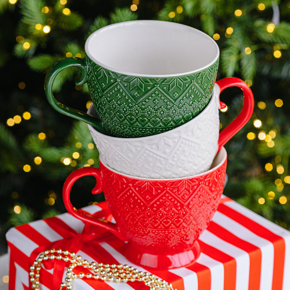 Чашка для завтрака Enjoy this day 445 мл, красная