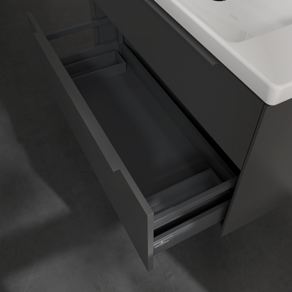 Тумба с раковиной Villeroy & Boch Subway 3.0 100х47, подвесная, графит