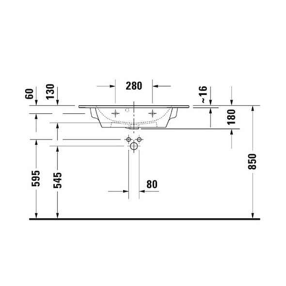 Раковина Duravit ME by Starck 83х40, WonderGliss, 23428300001 ,подвесная, белая