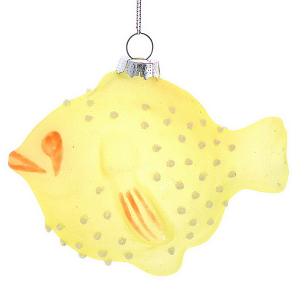 Елочная игрушка "Светящаяся Рыба" 11 см, желтая
