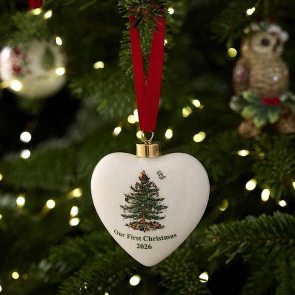 Елочная игрушка Spode Christmas Tree "Сердце" 8х2,5 см