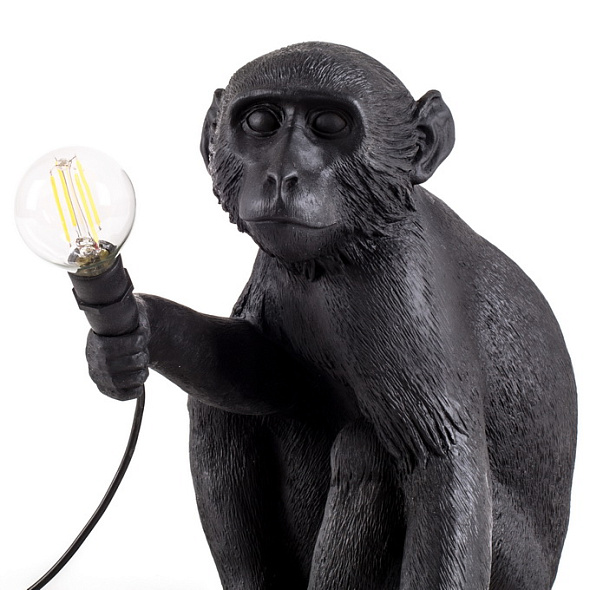 Лампа настольная Monkey Lamp Sitting  Outdoor 32 см, черная