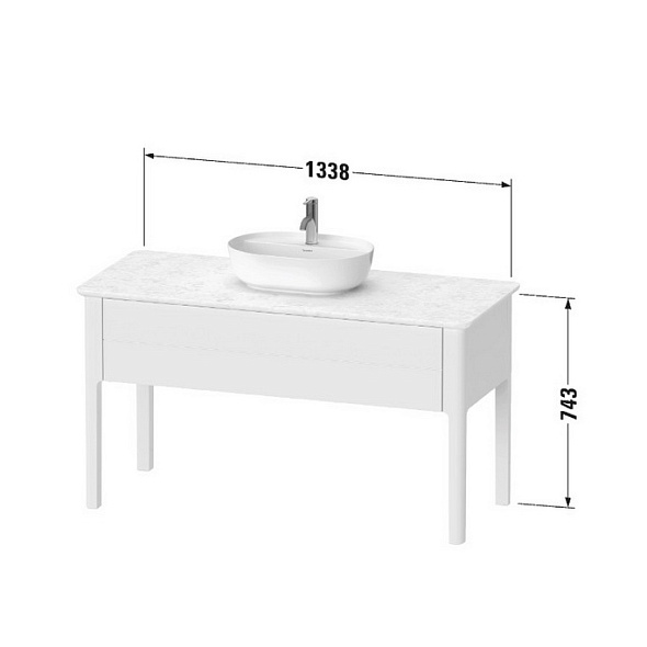 Тумба напольная Duravit Luv 134х57 LU956103636 White Satin Matt