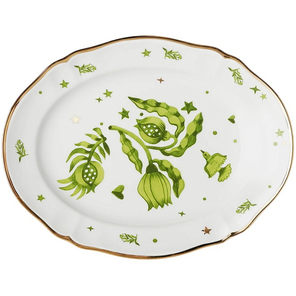 Блюдо овальное "Райский сад" Fabula 34 см