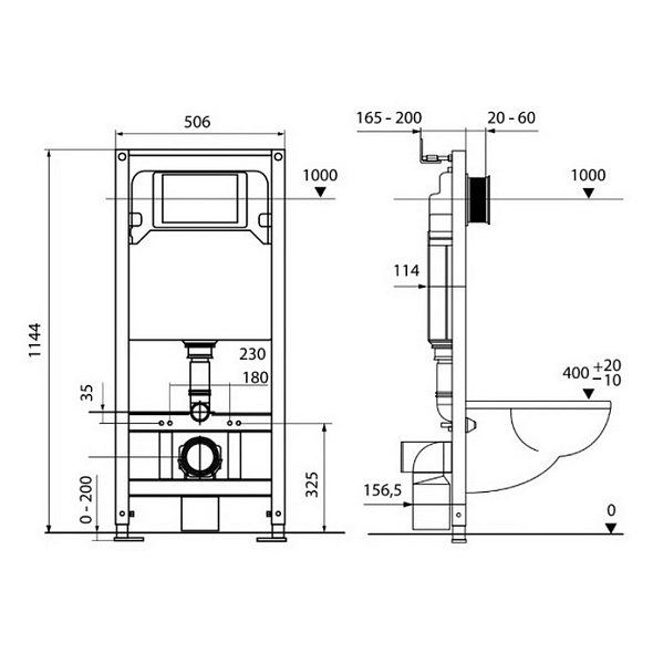 Комплект инсталляции TECEspring Base + кнопка черная матовая, 4в1
