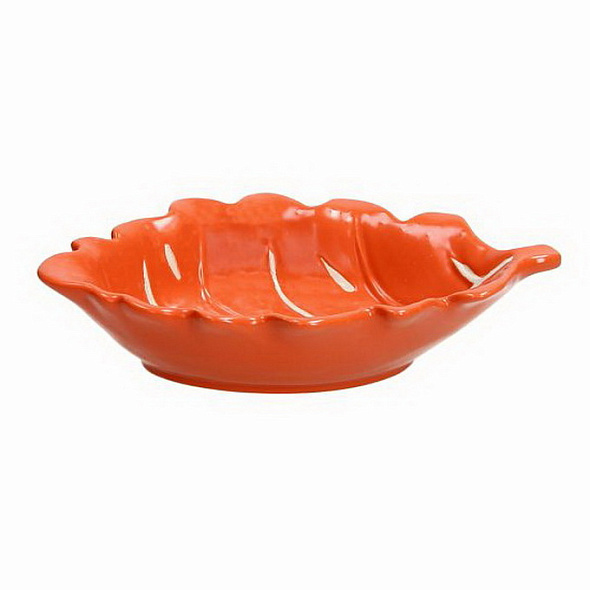 Чаша-листок Relief Foglie 15х10х3,5см, оранжевая