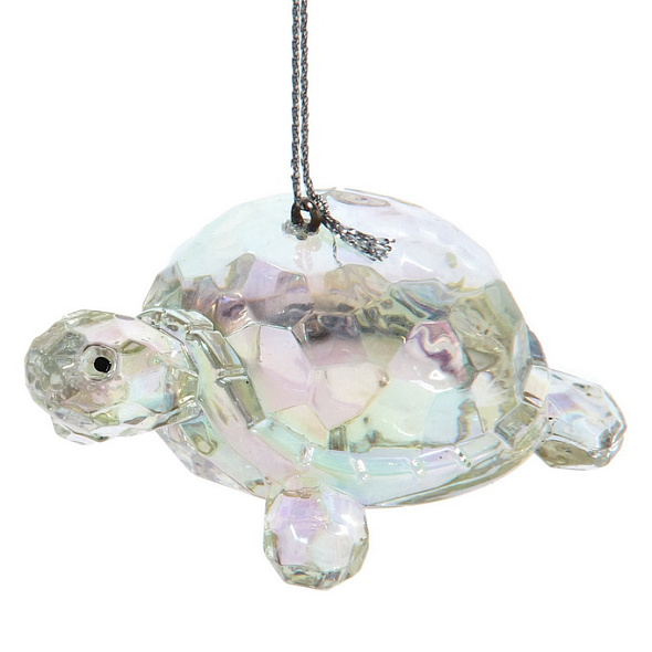 Елочная игрушка "Прозрачная черепашка" 7 см