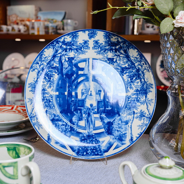 Блюдо сервировочное The Meaning 32,9 см, синее