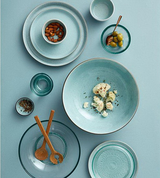 Тарелка для пасты Bitz 20 см, серая/голубая